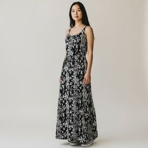 LOFT Black and White Sleeveless Sundress